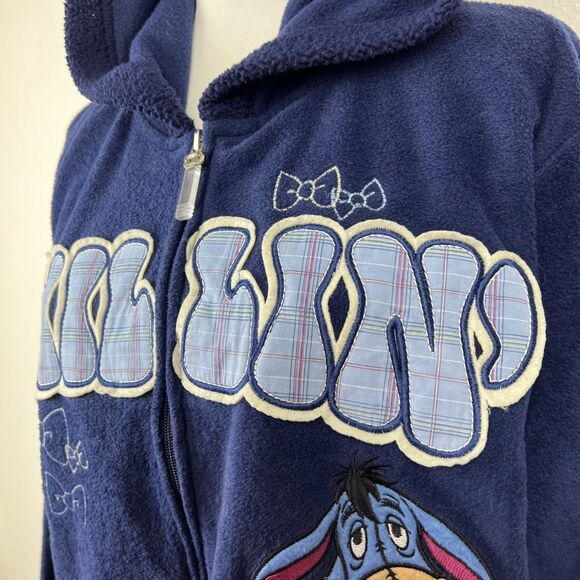 Vintage Wonderful World of Disney Sweater Women's Plus 2X Blue Eeyore Fleece Zip - Picture 8 of 13